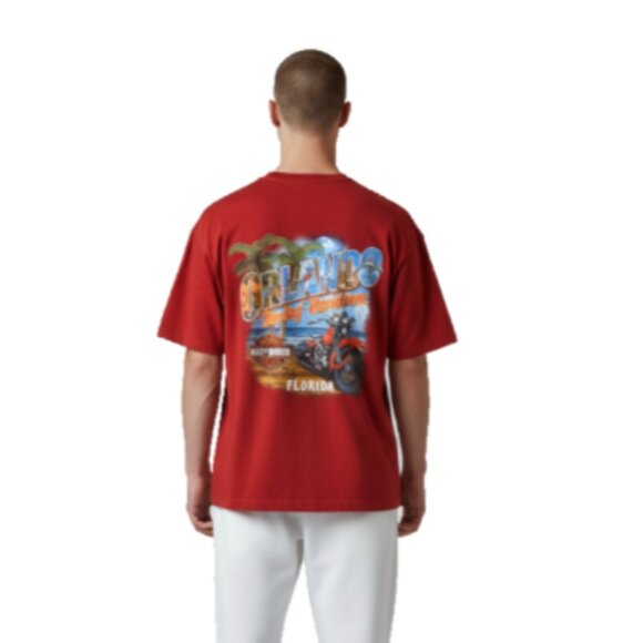 Harley Davidson Orlando Florida T Shirt Mens Small Red Biker Motorcycle Tee - Picture 14 of 14